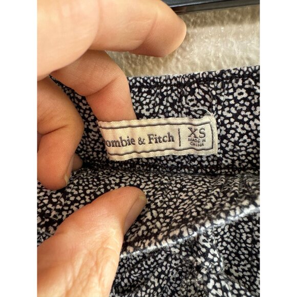 Abercrombie & Fitch Women's Blue Floral Pants XS elastic waist pull on cotton - Picture 4 of 7